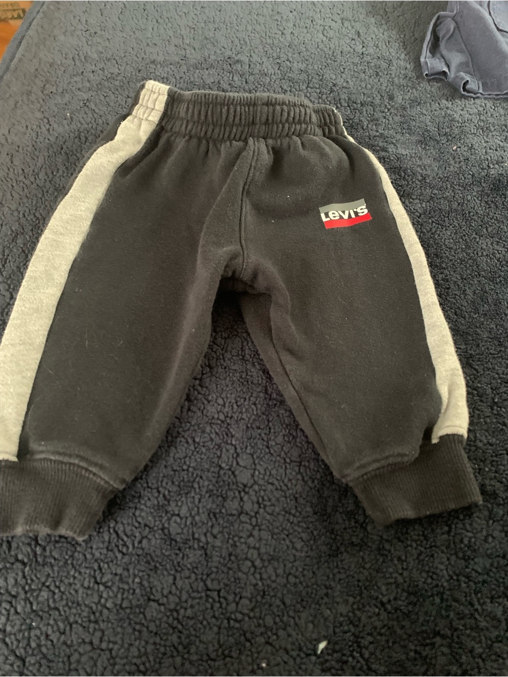 Levi's Black Sweatpants with Gray Side Panels and Red Logo